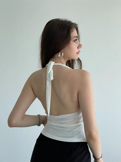 Bel Tokalı Halter Bluz