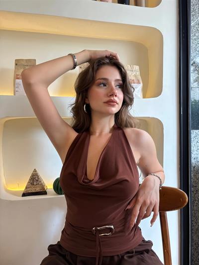 Bel Tokalı Halter Bluz