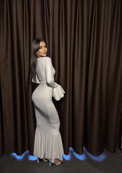 Beyaz Dalgıç Kumaş Uzun Elbise