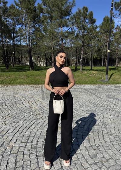 Boyundan Bağlamalı Keten Takım