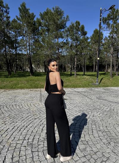 Boyundan Bağlamalı Keten Takım