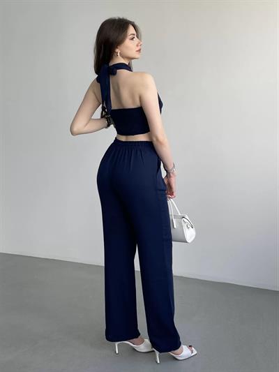 Boyundan Bağlamalı Keten Takım