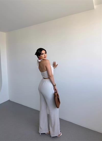 Boyundan Bağlamalı Keten Takım