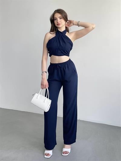 Boyundan Bağlamalı Keten Takım