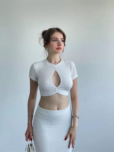 Bubble Dekolteli Crop