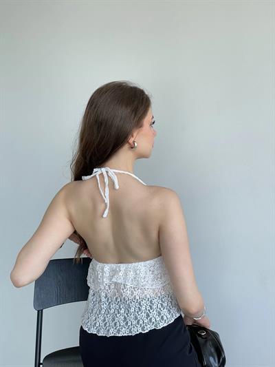 Dantel Halter Bluz