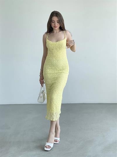 Degaje Dantelli Uzun Elbise