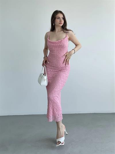 Degaje Dantelli Uzun Elbise