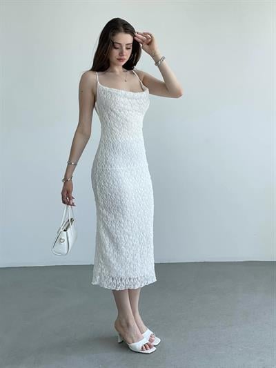 Degaje Dantelli Uzun Elbise