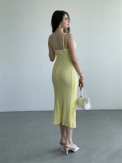 Degaje Dantelli Uzun Elbise