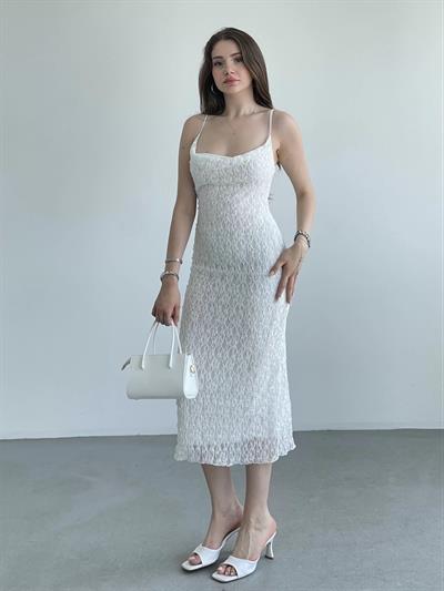 Degaje Dantelli Uzun Elbise