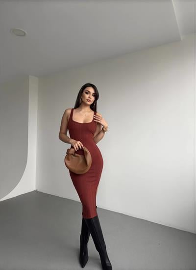 Fitilli Kumaş Askılı Elbise