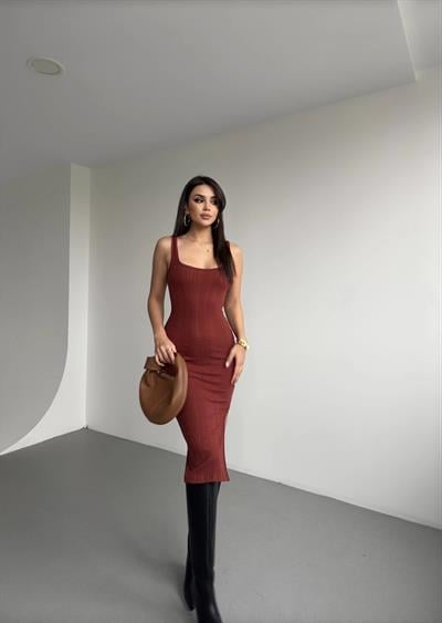 Fitilli Kumaş Askılı Elbise