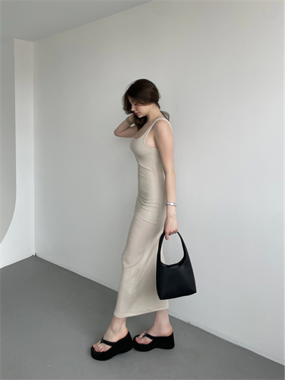 Fitilli Kumaş Askılı Elbise