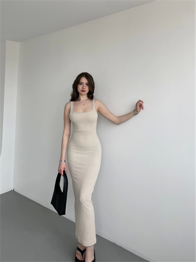 Fitilli Kumaş Askılı Elbise