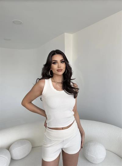 Fitilli Şort Crop Basic Takım