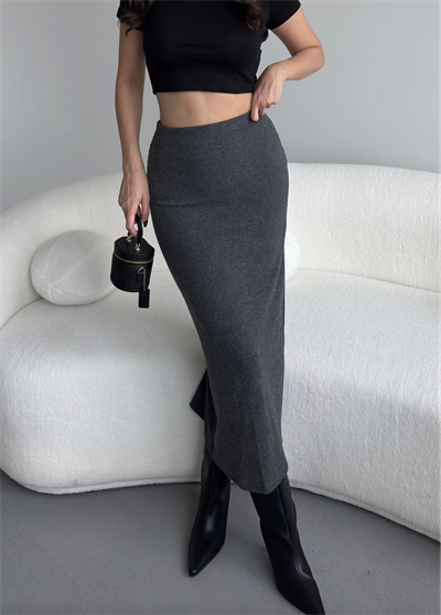 Fitilli Yırtmaçlı Uzun Etek