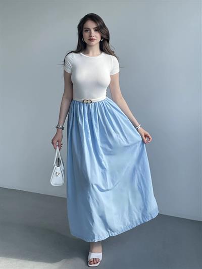 Garnili Terikoton Uzun Elbise