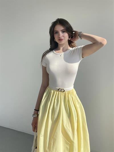 Garnili Terikoton Uzun Elbise