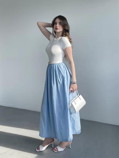 Garnili Terikoton Uzun Elbise