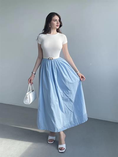 Garnili Terikoton Uzun Elbise