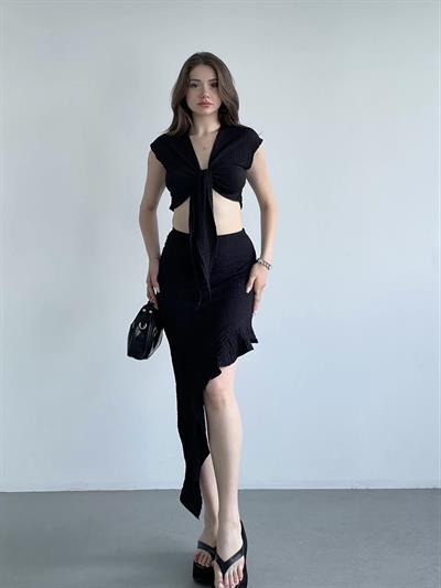 Gofre Bağlamalı Asimetrik Takım