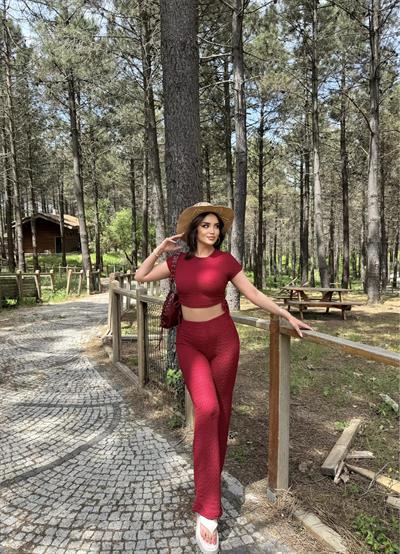 Gofre Basic Pantolon Crop Takım
