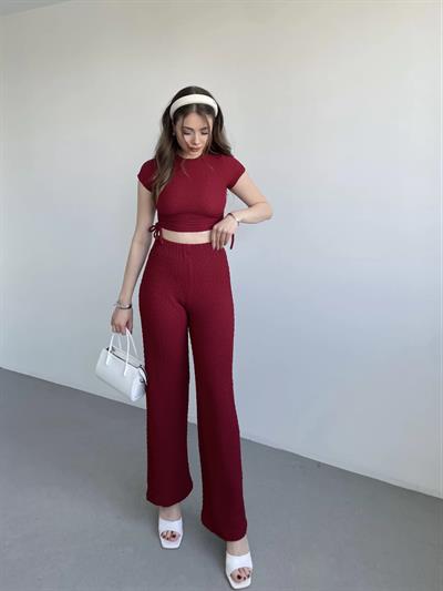Gofre Basic Pantolon Crop Takım
