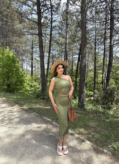 Gofre Etek Crop Takım