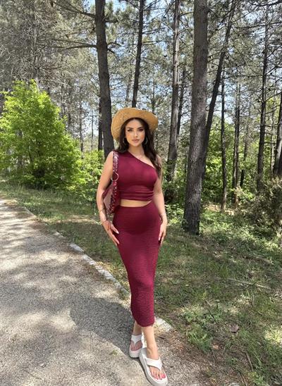 Gofre Etek Crop Takım