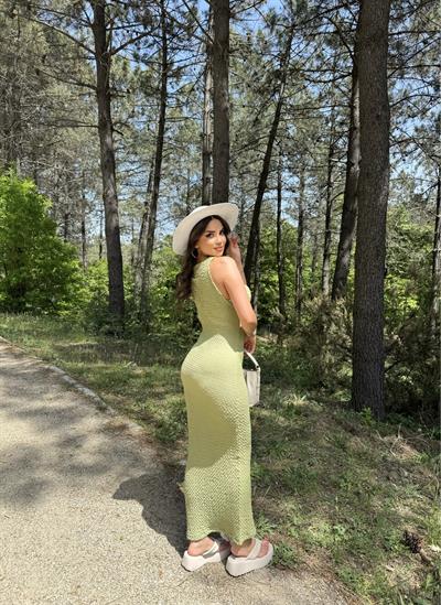 Gofre Omuz Detaylı Elbise