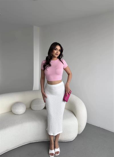 Gofre Yırtmaçlı Etek