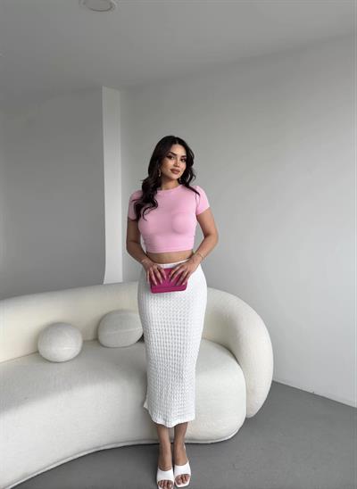 Gofre Yırtmaçlı Etek