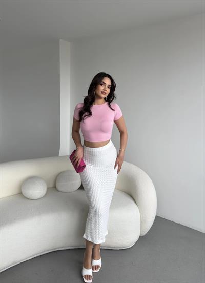 Gofre Yırtmaçlı Etek