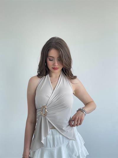 Halter Tokalı Sandy Bluz