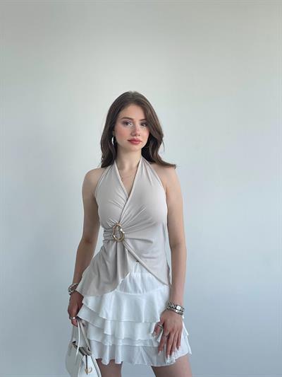 Halter Tokalı Sandy Bluz