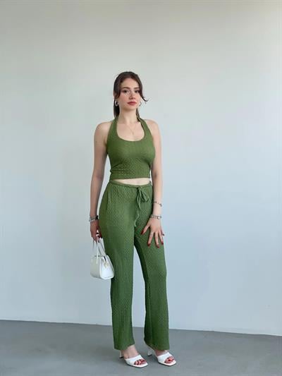 Halter Yaka Pantolon Takım