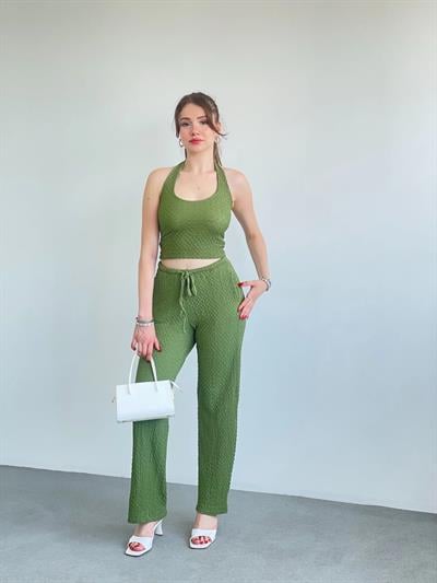 Halter Yaka Pantolon Takım