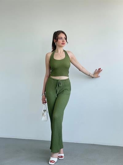 Halter Yaka Pantolon Takım