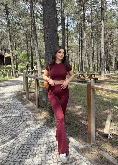 İspanyol Premium Pantolon Crop Takım