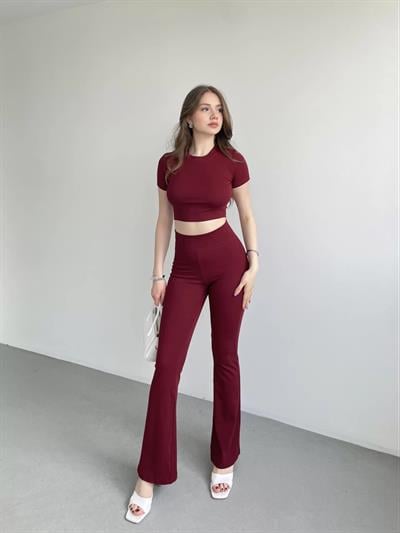 İspanyol Premium Pantolon Crop Takım