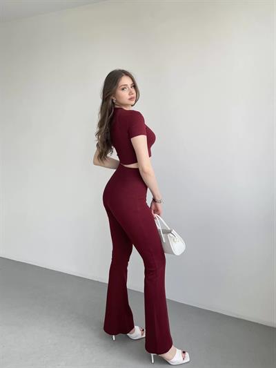 İspanyol Premium Pantolon Crop Takım