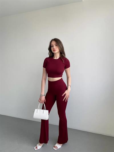 İspanyol Premium Pantolon Crop Takım