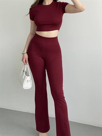İspanyol Premium Pantolon Crop Takım