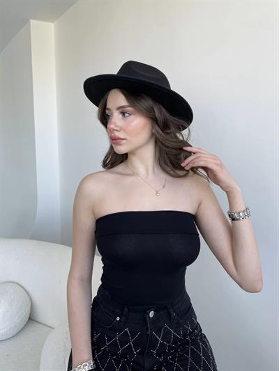 Katlamalı Straplez Crop