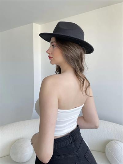 Katlamalı Straplez Crop