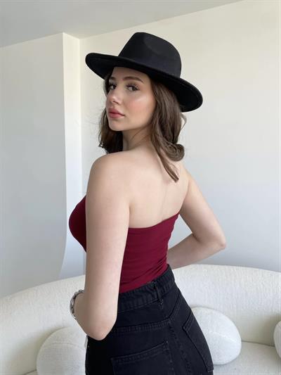 Katlamalı Straplez Crop