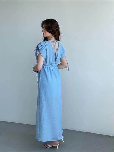 Keten Premium V Yaka Elbise