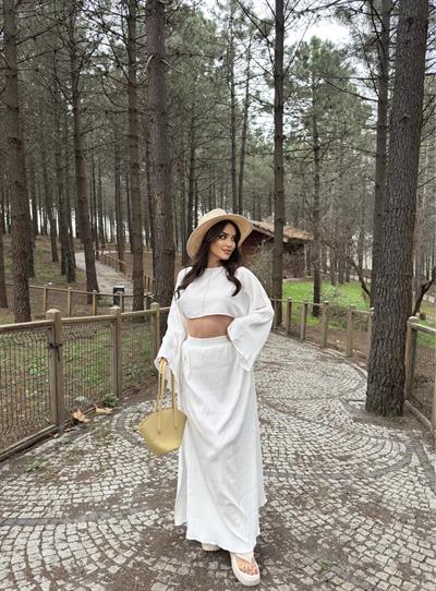 Keten Yırtmaçlı Oversize Takım