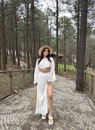 Keten Yırtmaçlı Oversize Takım